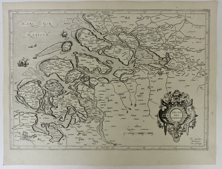 ZEELAND -- "ZELANDIA COMITATUS". (Mercator, 1585). 345 x 488 mm....