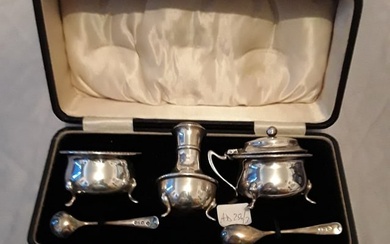 sterling silver English condiment set