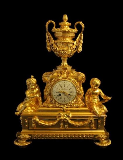 CHARLES DUTERTRE 18th CENTURY GOLD PLATED BRONZE MANTEL