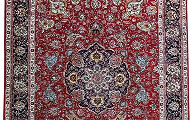 10 x 13 Red Handwoven Excellence Persian Tabriz Rug