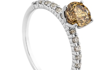 1.20 tcw SI1 Diamond Ring - 14 kt. White gold - Ring - 0.95 ct Diamond - 0.25 ct Diamonds - No Reserve Price