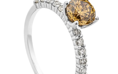 1.25 tcw VS2 Diamond Ring - 14 kt. White gold - Ring - 0.95 ct Diamond - 0.30 ct Diamonds - No Reserve Price