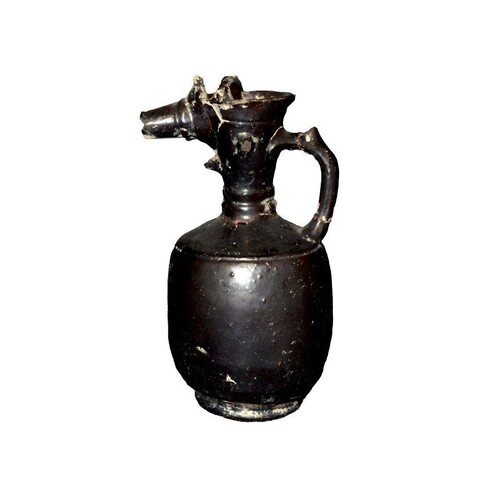12th Century Islamic Black Ceramic Ewer 18CM TALL X 10CM W...