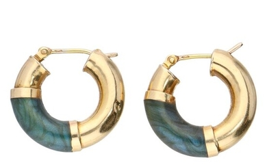14 kt. Gold - Earrings Enamel