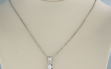 14 kt. White gold - Necklace with pendant - 0.10 ct Diamond