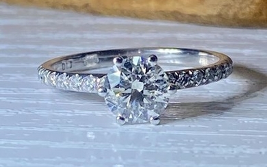 14 kt. White gold - Ring - 0.76 ct Diamond - Diamonds