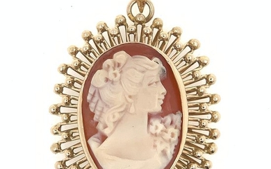14 kt. Yellow gold - Pendant Cameo