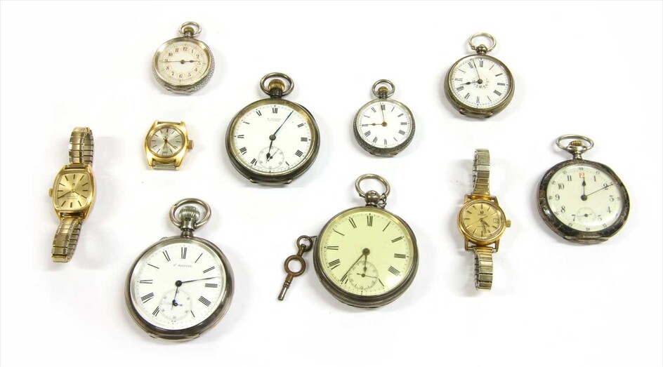 A quantity of silver pocket watches