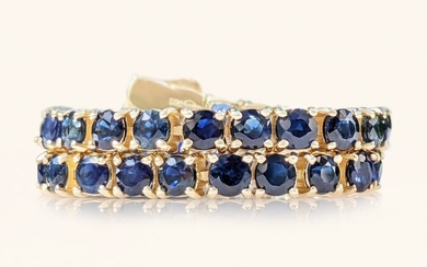14.60 Carat Natural Sapphire Bracelet - 14 kt. Yellow gold - Bracelet - 14.60 ct Sapphire - NO RESERVE