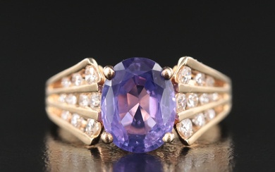 14K 2.75 CT Sapphire and Diamond Ring