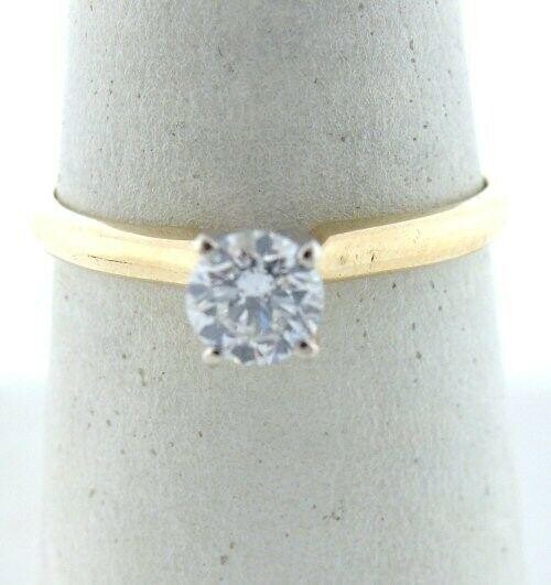 14K GOLD .54ct ROUND DIAMOND SOLITAIRE ENGAGEMENT RING