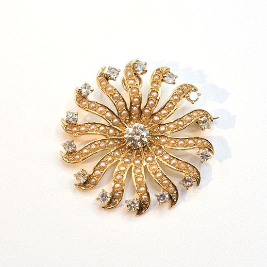 14K Yellow Gold Brooch and Pendant