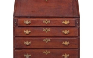 A CHIPPENDALE FIGURED MAPLE SLANT-FRONT DESK, NEW ENGLAND, 1770-1800