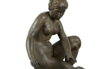 17th c. French School Lead Garden Sculpture Lady with