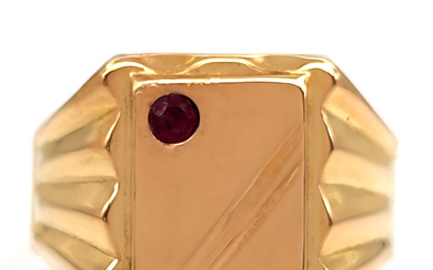 18 carati Oro giallo - Anello - 0.05 ct Rubino Peso Totale : 6.99 g