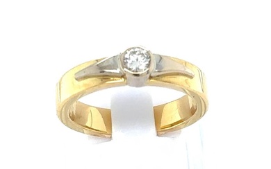 18 kt. Gold, Yellow gold, White gold, Bicolour - Ring - 0.30 ct Diamond