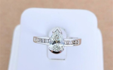 18 kt. White gold - Ring - 1.02 ct Diamond - Diamond