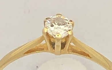 18 kt. Yellow gold - Ring - 0.16 ct Diamond