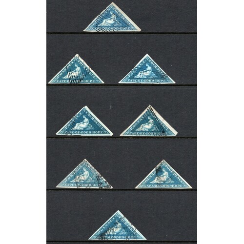 1855-63 WHITE PAPER 4d BLUE, sixteen fine used examples. SG ...