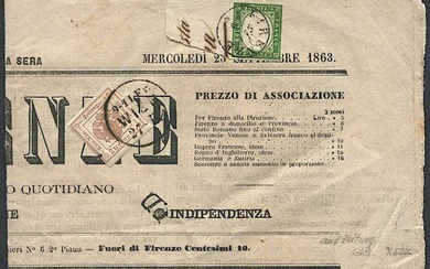 1863, Sardegna, Giornale “Firenze”, completo di quattro pagine