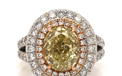 18K 2.54 Ct. GIA Certified Natural Color Diamond Engagement Ring