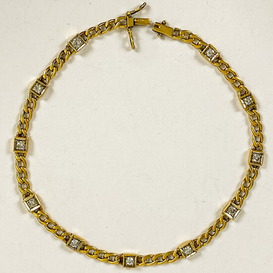 18kt Yellow Gold and Diamond Bracelet