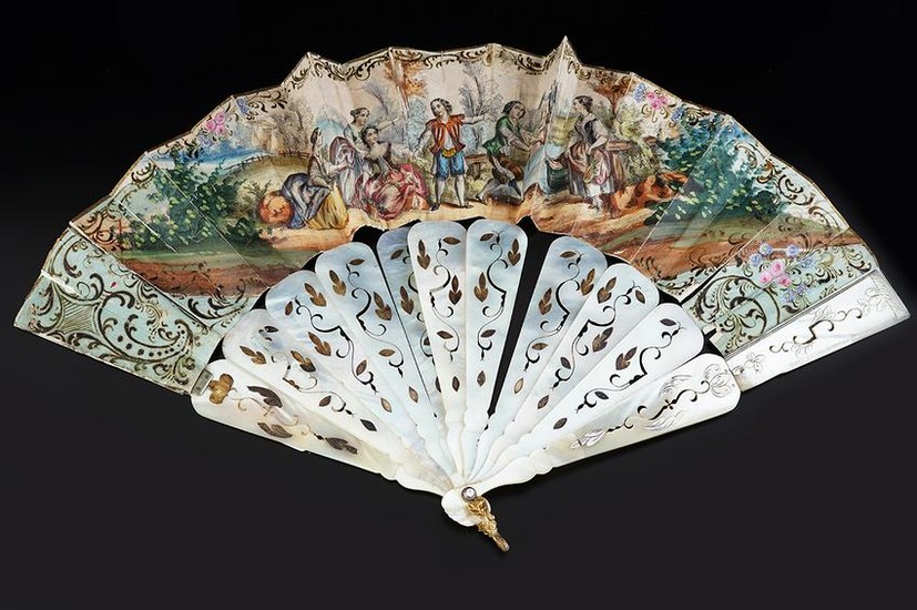 19TH-CENTURY FRENCH MOTHER OF PEARL FAN