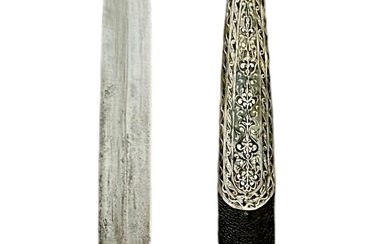 19th century Ottoman Silver Niello Dagger
