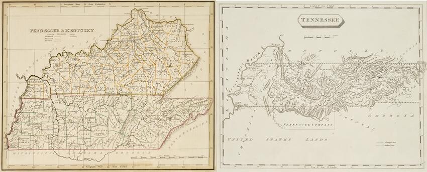 2 TN & KY Maps, incl. S. Lewis, 1804