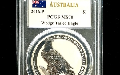 2016 P Australia Silver WT Eagle PCGSMS70 Mercanti