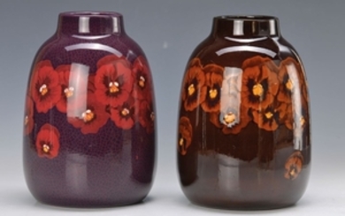 two Art Nouveau vases, Christian Neureuther, Wächtersbach...
