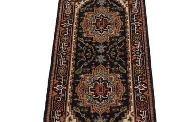 2'7 x 6'1 Hand-Knotted Indo-Persian Heriz Serapi Carpet Runner, 2010s