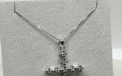 18 kt. White gold - Necklace with pendant - 0.55 ct Diamond