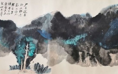 Ink painting - Paper - in style of the artist, Zhang Daqian《张大千—泼墨山水》 - China - Second half 20th century