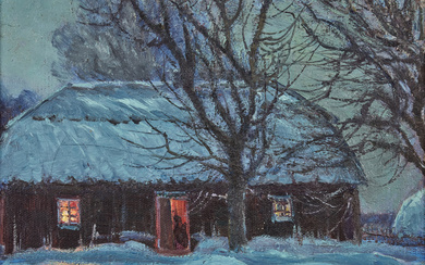 3135175. CHARLOTTE WAHLSTRÖM. Cottage in winter landscape.