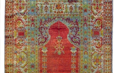 4 x 6 Antique Turkish Qaisari Prayer Rug