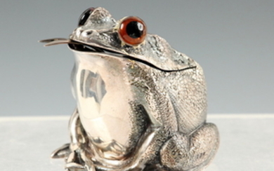ENGLISH STERLING TOAD FORM MUSTARD POT