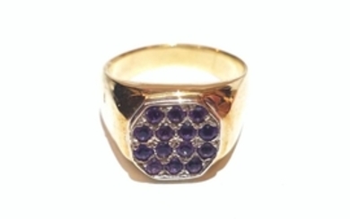 14K Gold ring set with Amethyst, W-...