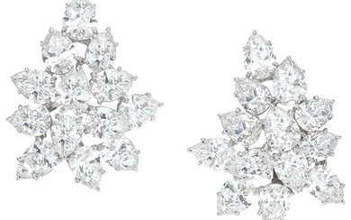 55175: Diamond, Platinum, White Gold Earrings Stones
