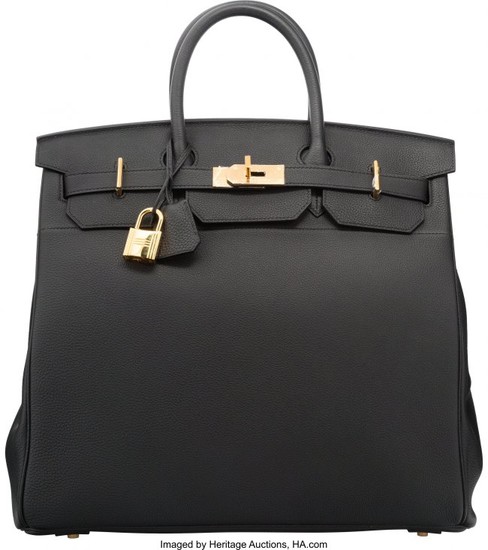 58075: Hermès 40cm Black Togo Leather HAC Birkin