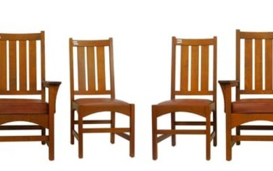 6 Gustav Stickley dining chairs by Warren Hile
