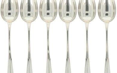 (6) piece set ice spoons silver.