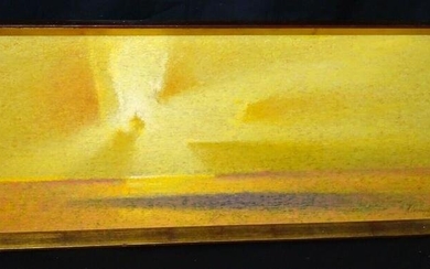60s Modern Kauai Oil Painting "Sunrise" Mario Larrinaga