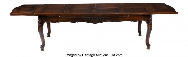 61175: A French Provincial Draw-Leaf Dining Table, 19th