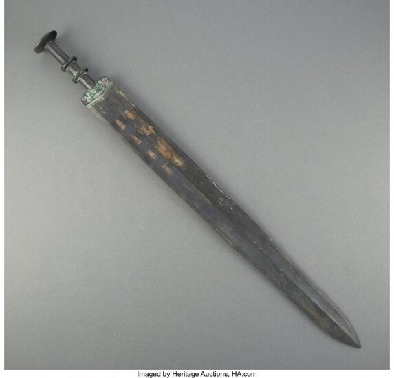 67175: A Chinese Bronze Sword with Inscription Marks: E