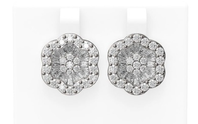 6.92 ctw Diamond Earrings 18K White Gold