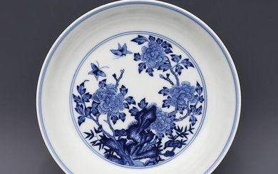 Chinese Blue and White Porcelain Plate Painted