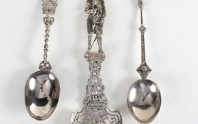 A Continental silver spoon, import marks, Faudel