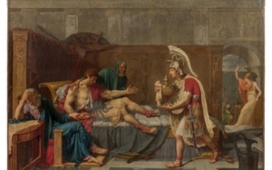 Ecole française de la fin du XVIIIe siècle Télémaque apportant à Phalante blessé les cendres d'Hippias son frère