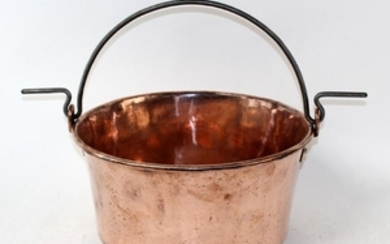 French hand hammered copper pot